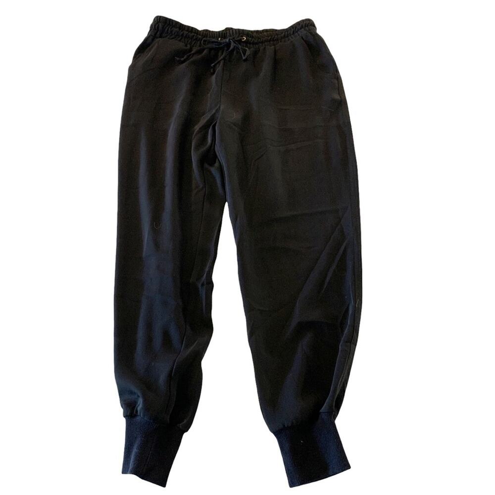 HARLOW and graham‎ black athletic pants draw string Cuffed ankles Size L